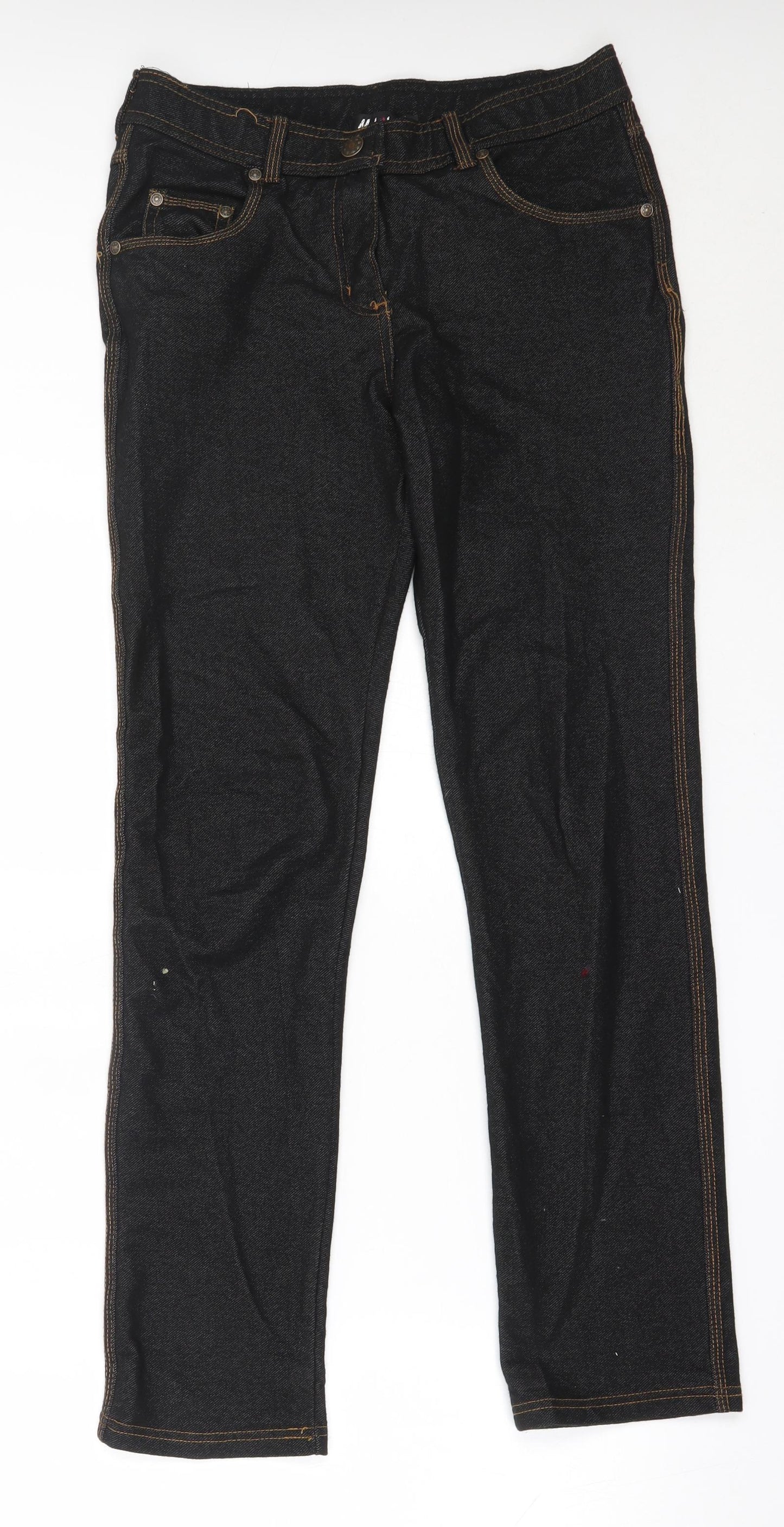 Malaika Womens Black  Cotton Skinny Jeans Size 10 L29 in Regular