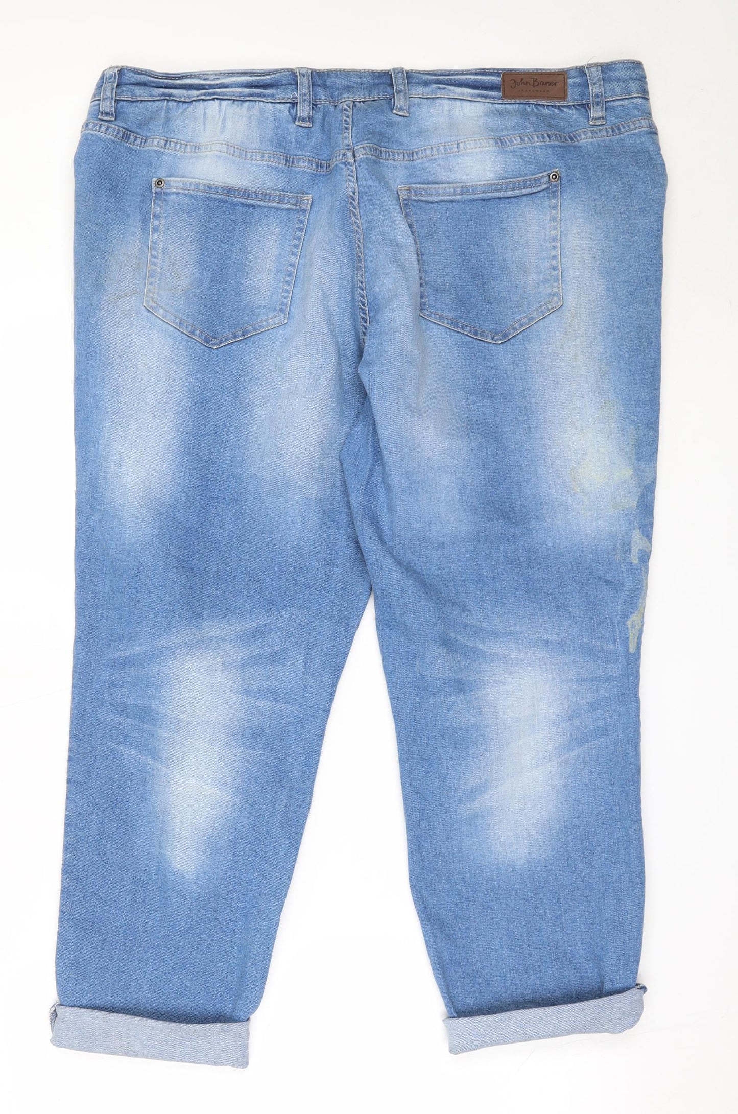 John Baner Womens Blue  Cotton Straight Jeans Size 24 L26 in Regular