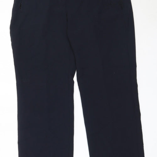 Marks and Spencer Womens Blue  Polyester Trousers  Size 10 L27 in Regular