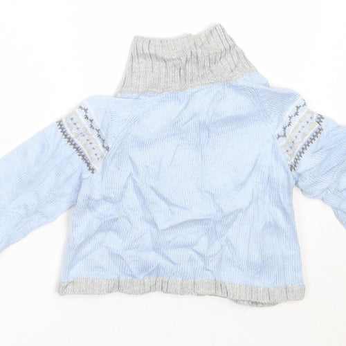 Janie and Jack Boys Blue  Cotton Cardigan Jumper Size 3-6 Months