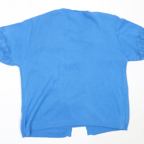 Florida Collection Womens Blue Round Neck  Acrylic Cardigan Jumper Size M
