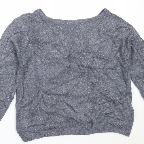 Marks and Spencer Womens Blue Round Neck  Acrylic Pullover Jumper Size 8