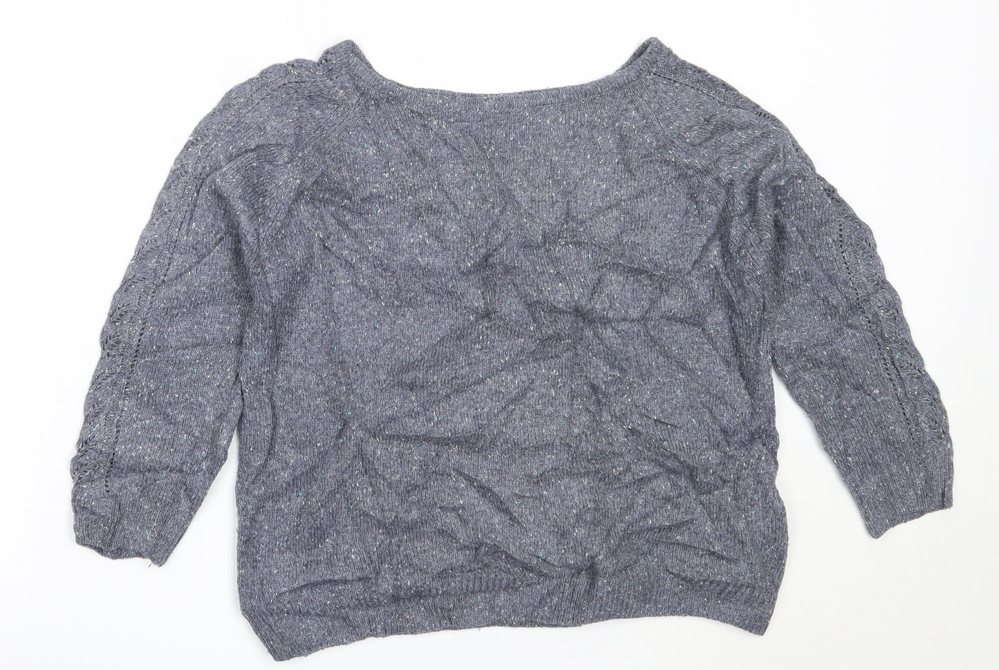 Marks and Spencer Womens Blue Round Neck  Acrylic Pullover Jumper Size 8
