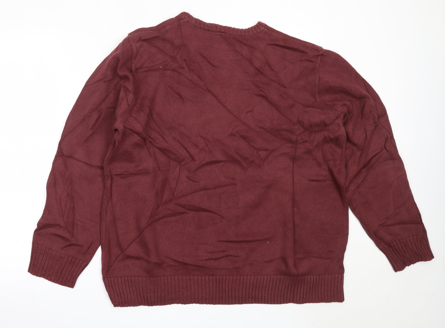 Banner Mens Red Round Neck  Cotton Pullover Jumper Size XL