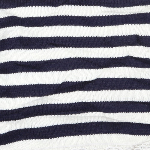 Dorothy Perkins Womens Blue Round Neck Striped Acrylic Pullover Jumper Size 12