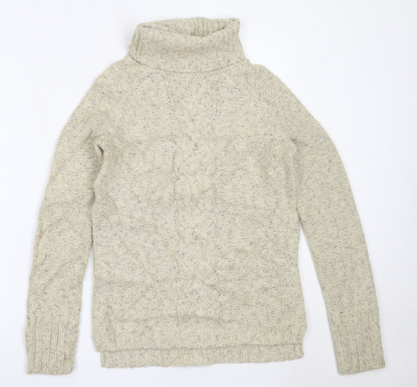 NEXT Womens Beige Roll Neck  Acrylic Pullover Jumper Size 8