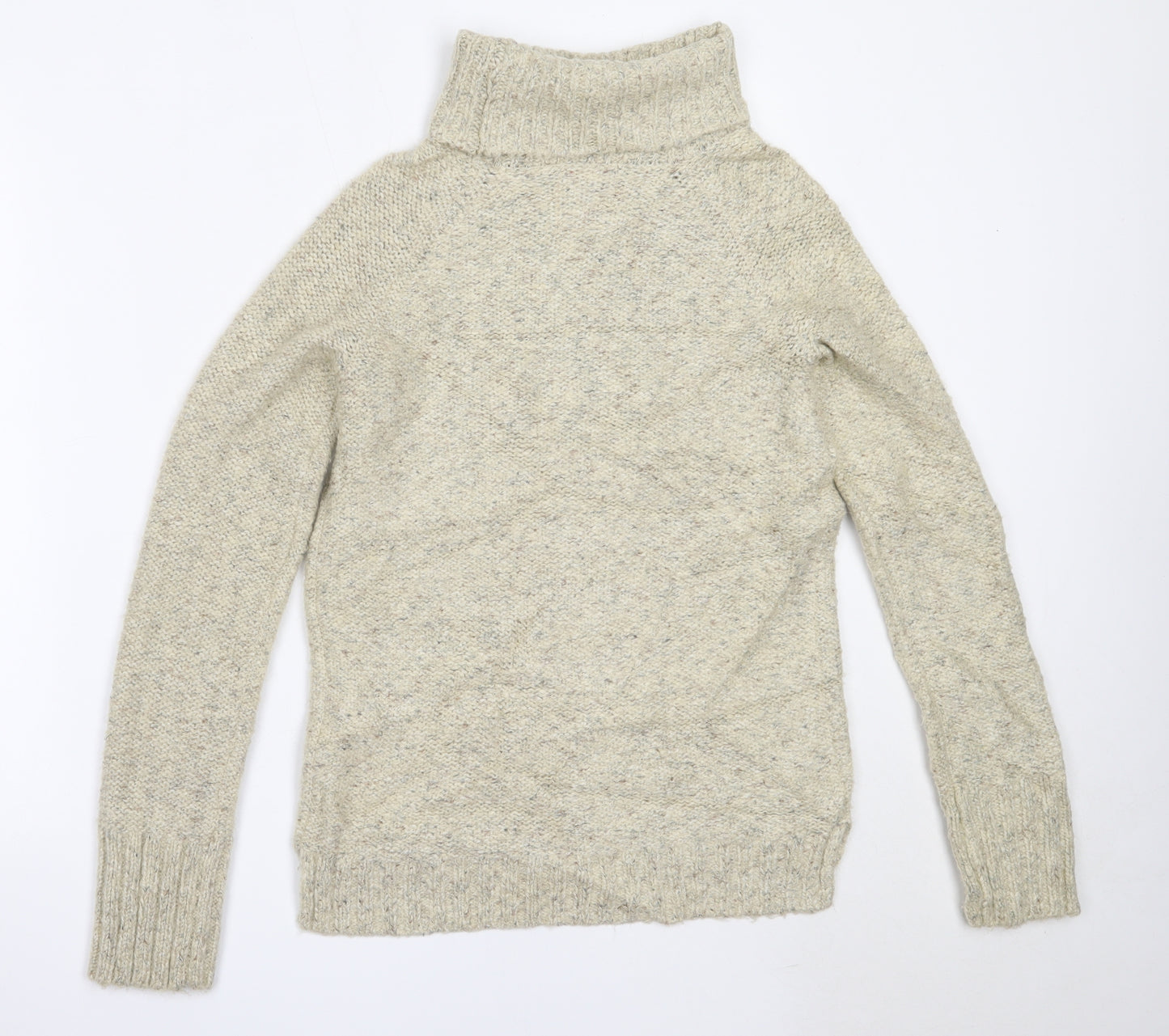 NEXT Womens Beige Roll Neck  Acrylic Pullover Jumper Size 8