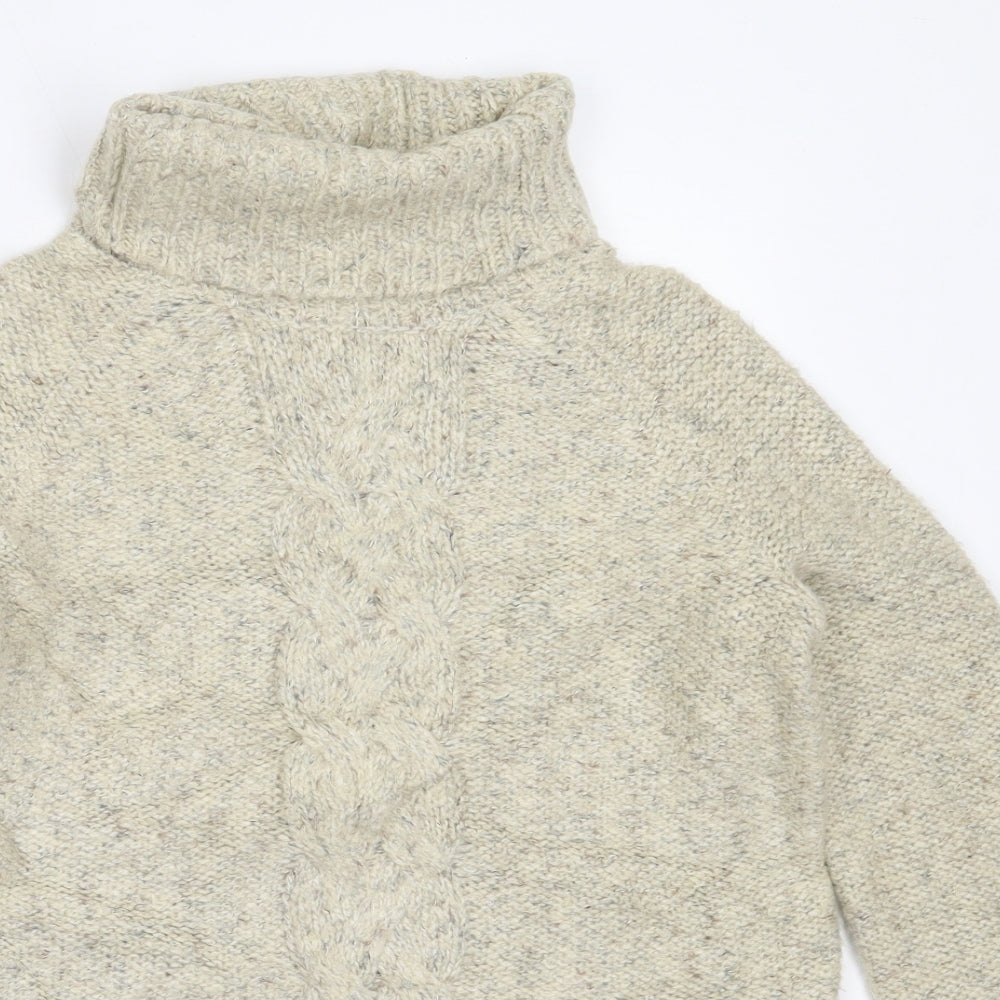 NEXT Womens Beige Roll Neck  Acrylic Pullover Jumper Size 8