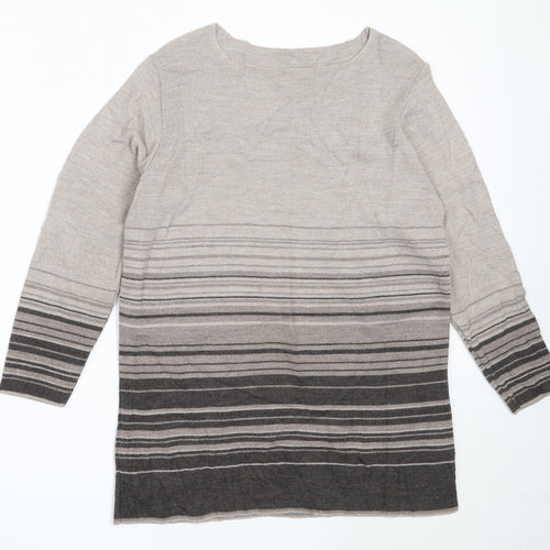 Marks and Spencer Womens Brown Round Neck  Acrylic Pullover Jumper Size 10