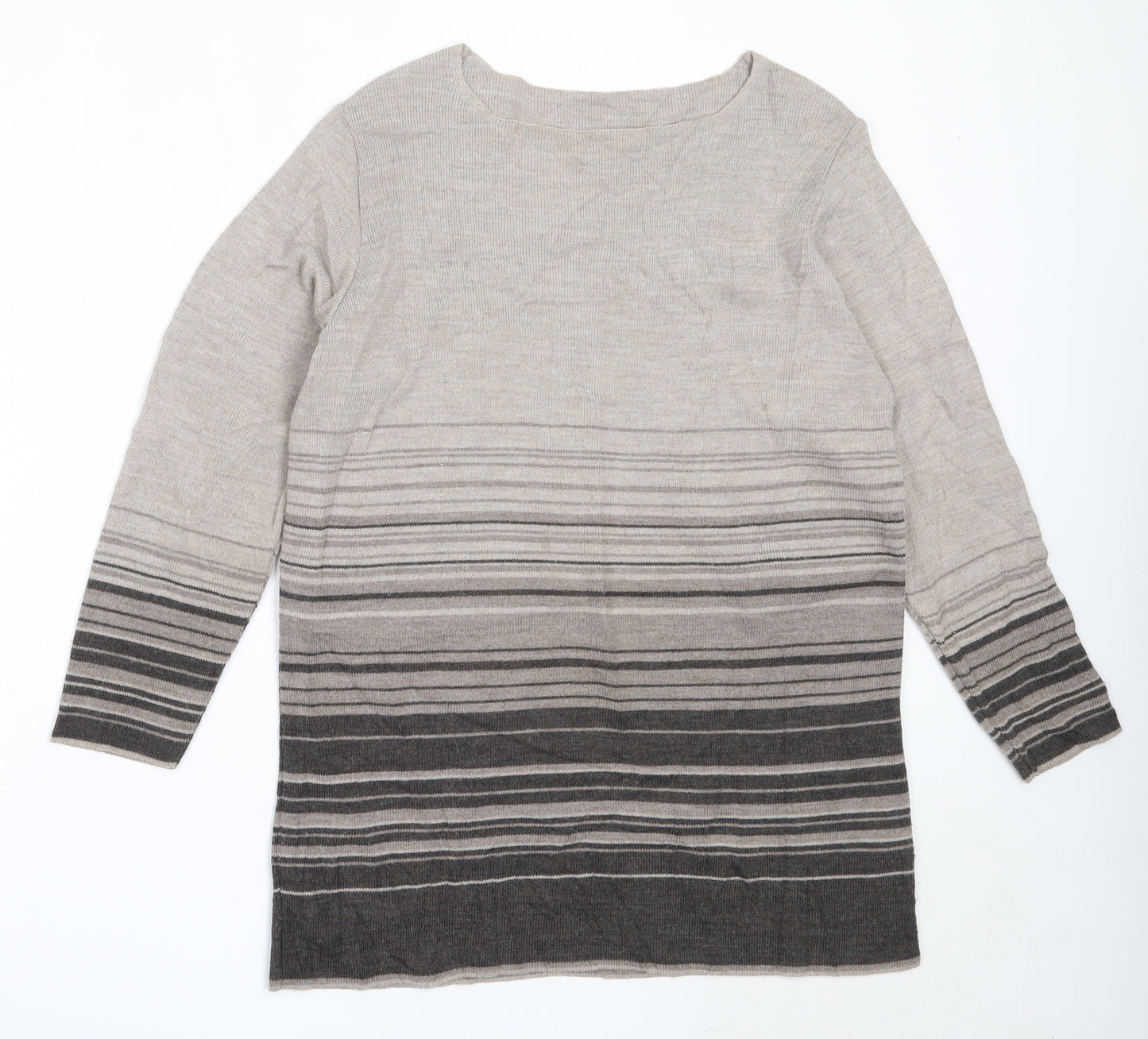 Marks and Spencer Womens Brown Round Neck  Acrylic Pullover Jumper Size 10