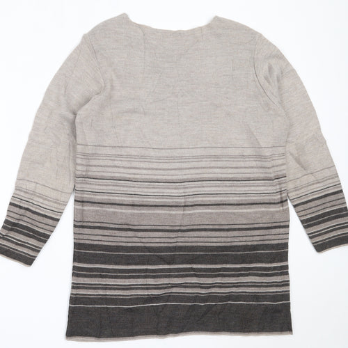 Marks and Spencer Womens Brown Round Neck  Acrylic Pullover Jumper Size 10