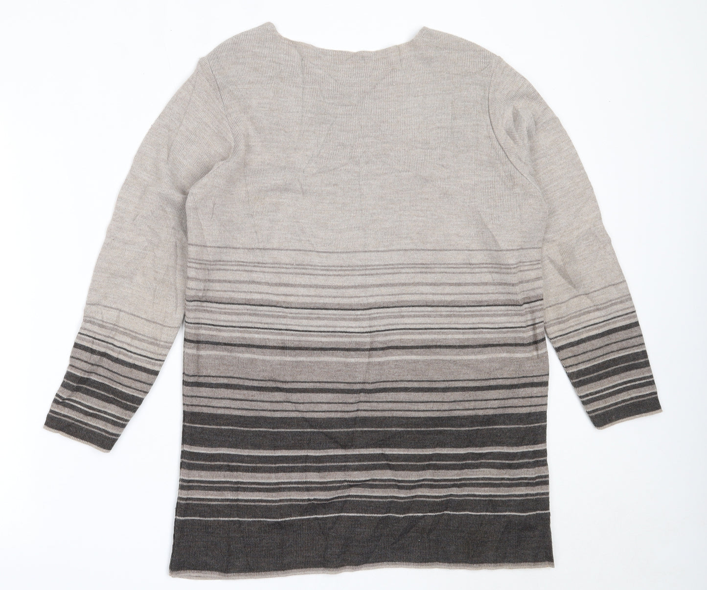 Marks and Spencer Womens Brown Round Neck  Acrylic Pullover Jumper Size 10