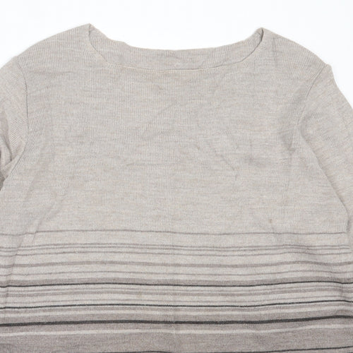 Marks and Spencer Womens Brown Round Neck  Acrylic Pullover Jumper Size 10
