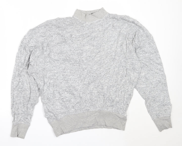 Topshop Womens Grey High Neck  Viscose Pullover Jumper Size 8