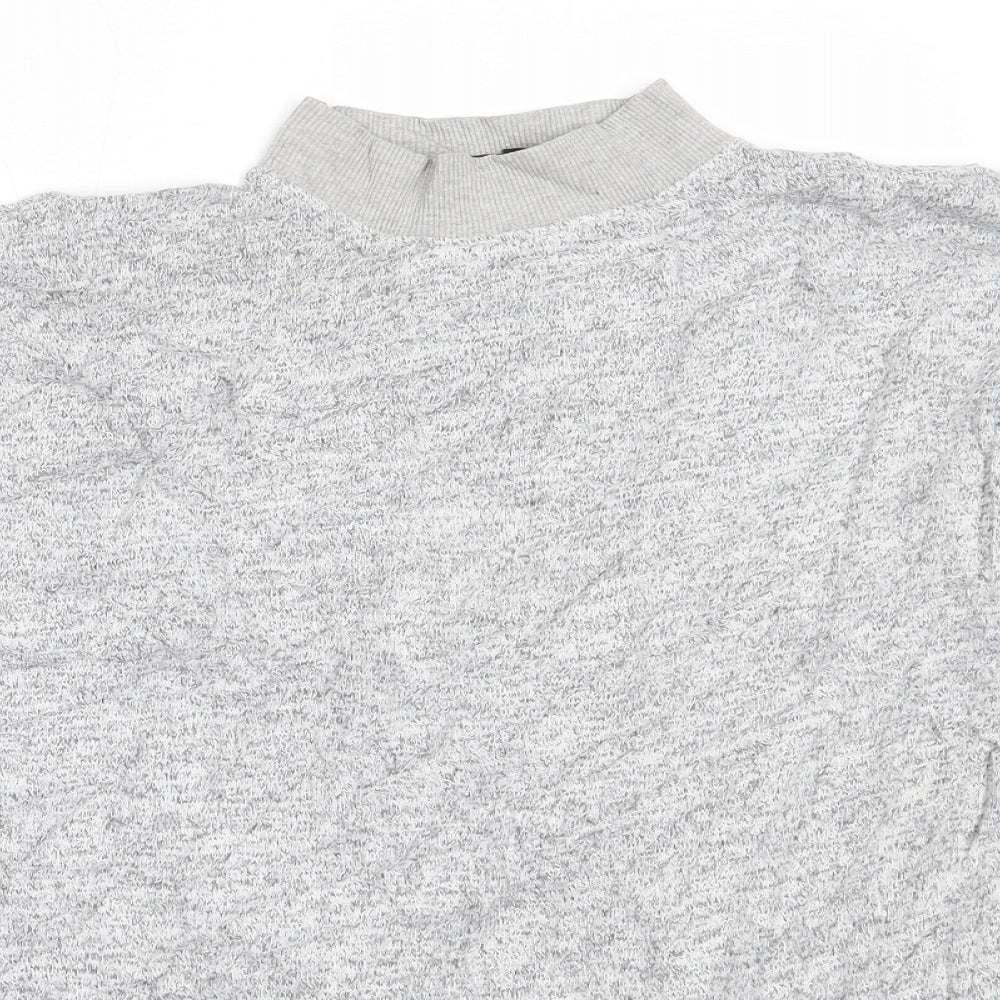 Topshop Womens Grey High Neck  Viscose Pullover Jumper Size 8