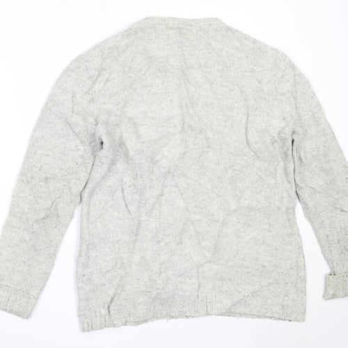 Reiss Mens Grey Round Neck  Wool Pullover Jumper Size L