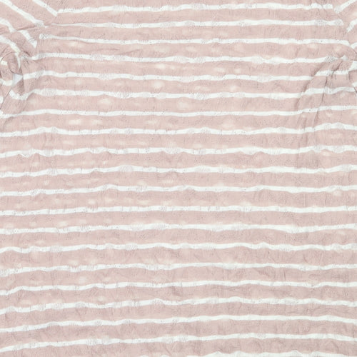 Phase Eight Womens Pink Round Neck Striped Polyester Pullover Jumper Size 12