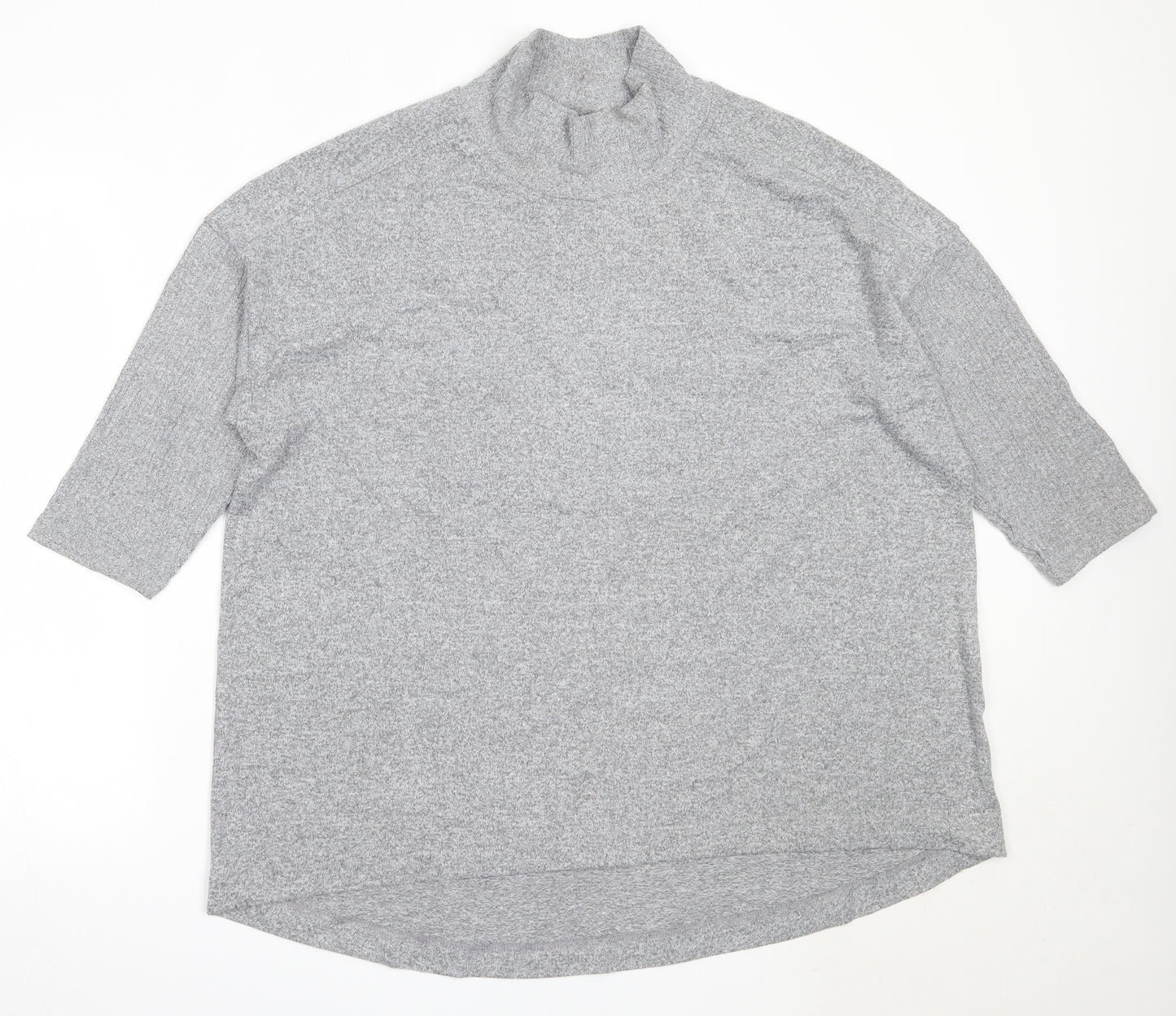 Marks and Spencer Womens Grey High Neck  Polyester Pullover Jumper Size 18