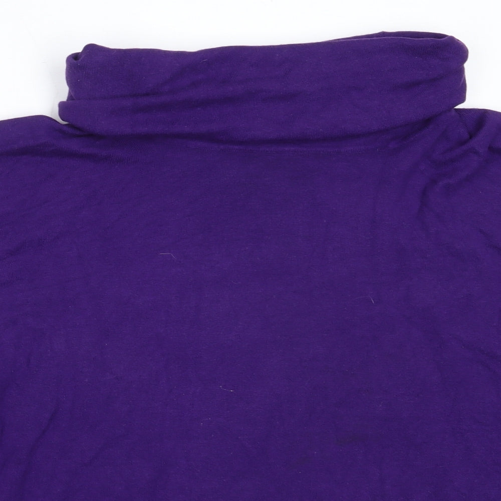 Nightingales Womens Purple Roll Neck  Viscose Pullover Jumper Size 24