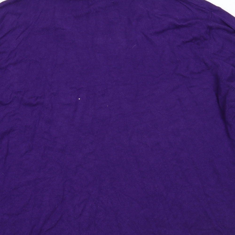 Nightingales Womens Purple Roll Neck  Viscose Pullover Jumper Size 24