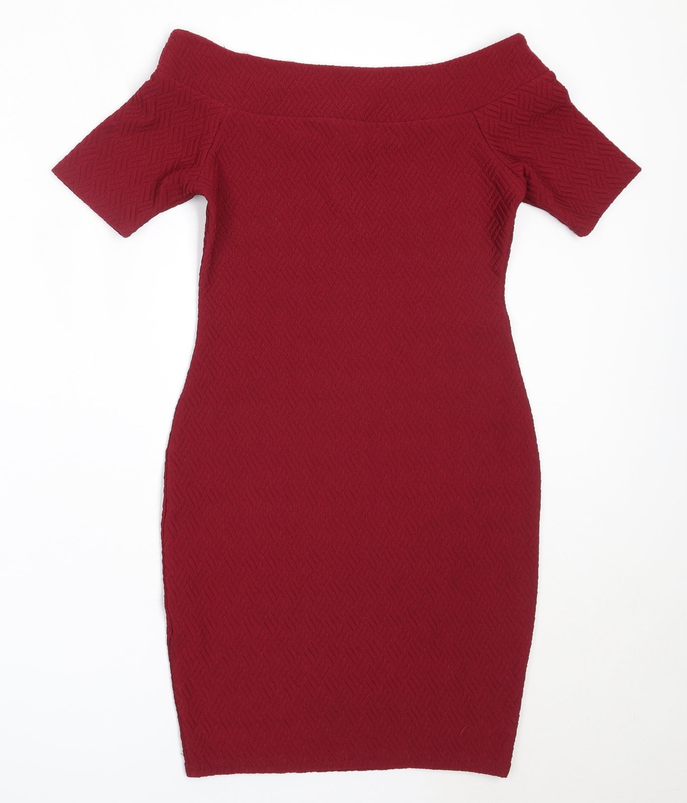 New Look Womens Red  Polyester Bodycon  Size 8  Off the Shoulder