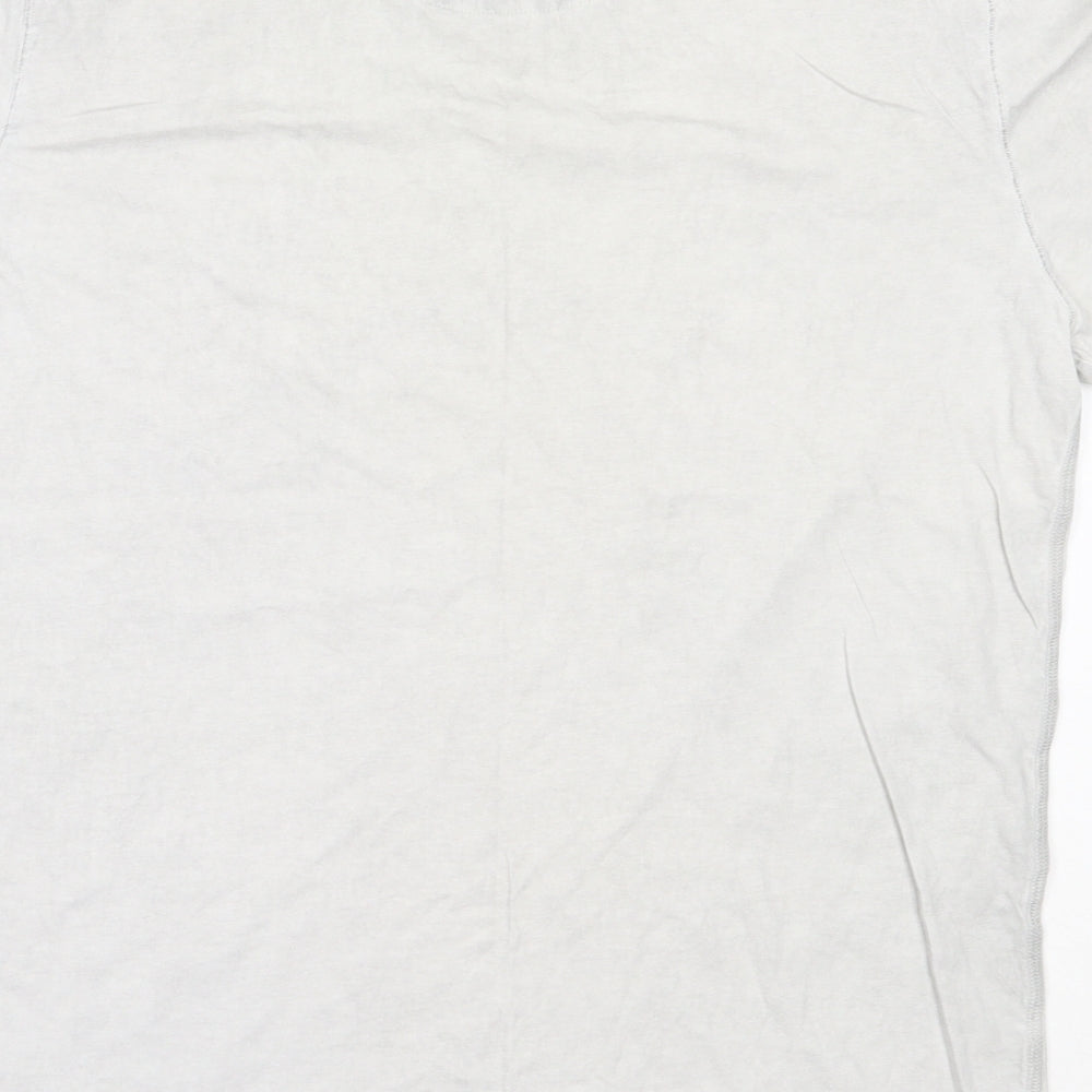 NEXT Mens Grey  Cotton  T-Shirt Size L Round Neck