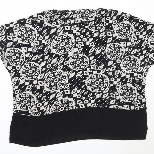 TU Womens Black  Viscose Basic Blouse Size 14 Round Neck