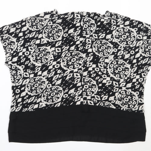 TU Womens Black  Viscose Basic Blouse Size 14 Round Neck