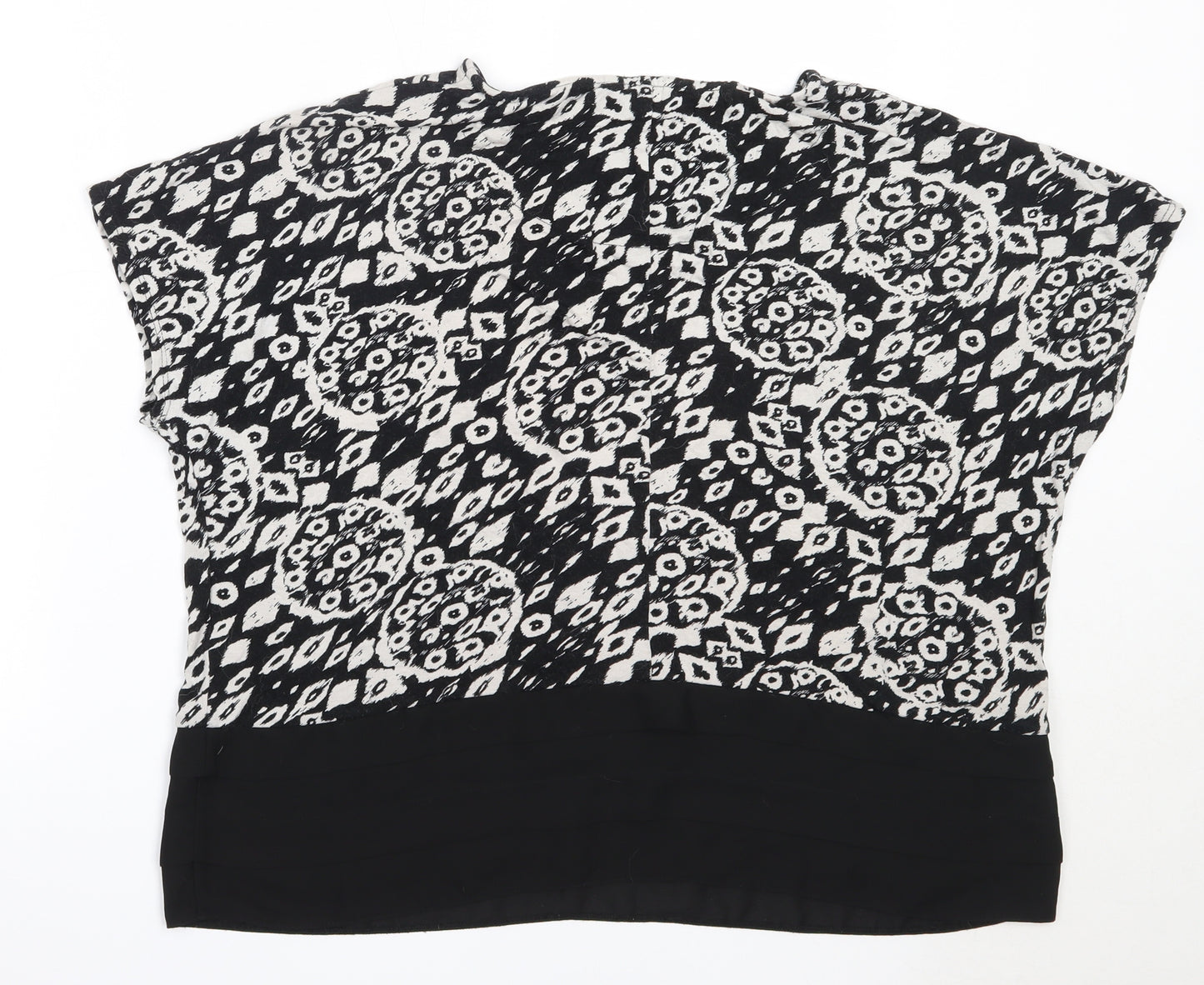 TU Womens Black  Viscose Basic Blouse Size 14 Round Neck