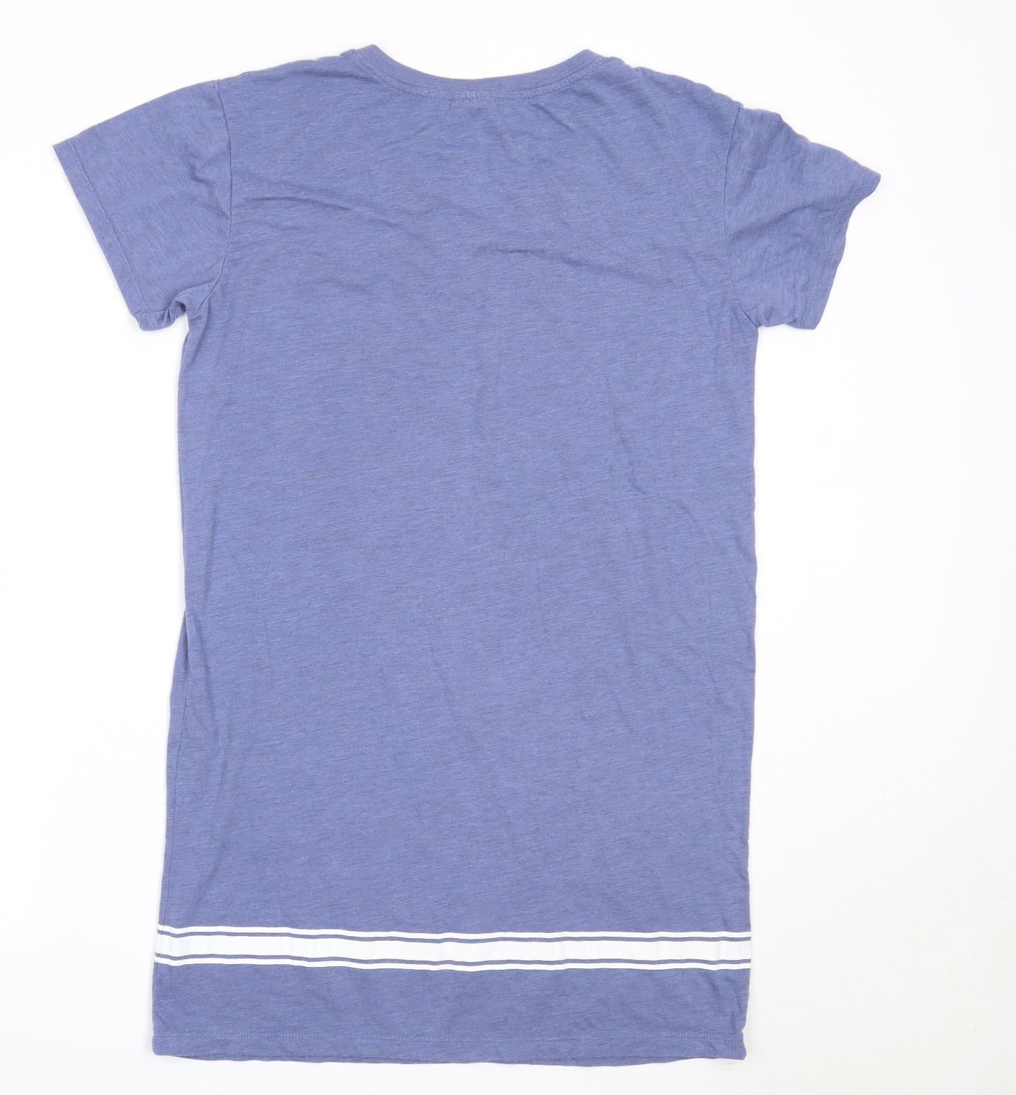 H&M Womens Blue Solid Cotton Top Dress Size S