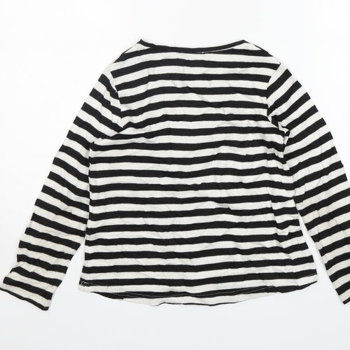 H&M Girls Multicoloured Round Neck Striped Viscose Pullover Jumper Size 7-8 Years
