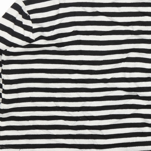 H&M Girls Multicoloured Round Neck Striped Viscose Pullover Jumper Size 7-8 Years