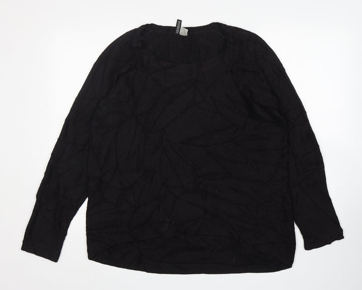 H&M Womens Black Acrylic Pullover Sweatshirt Size M