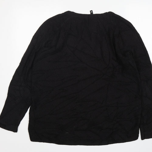 H&M Womens Black  Acrylic Pullover Sweatshirt Size M