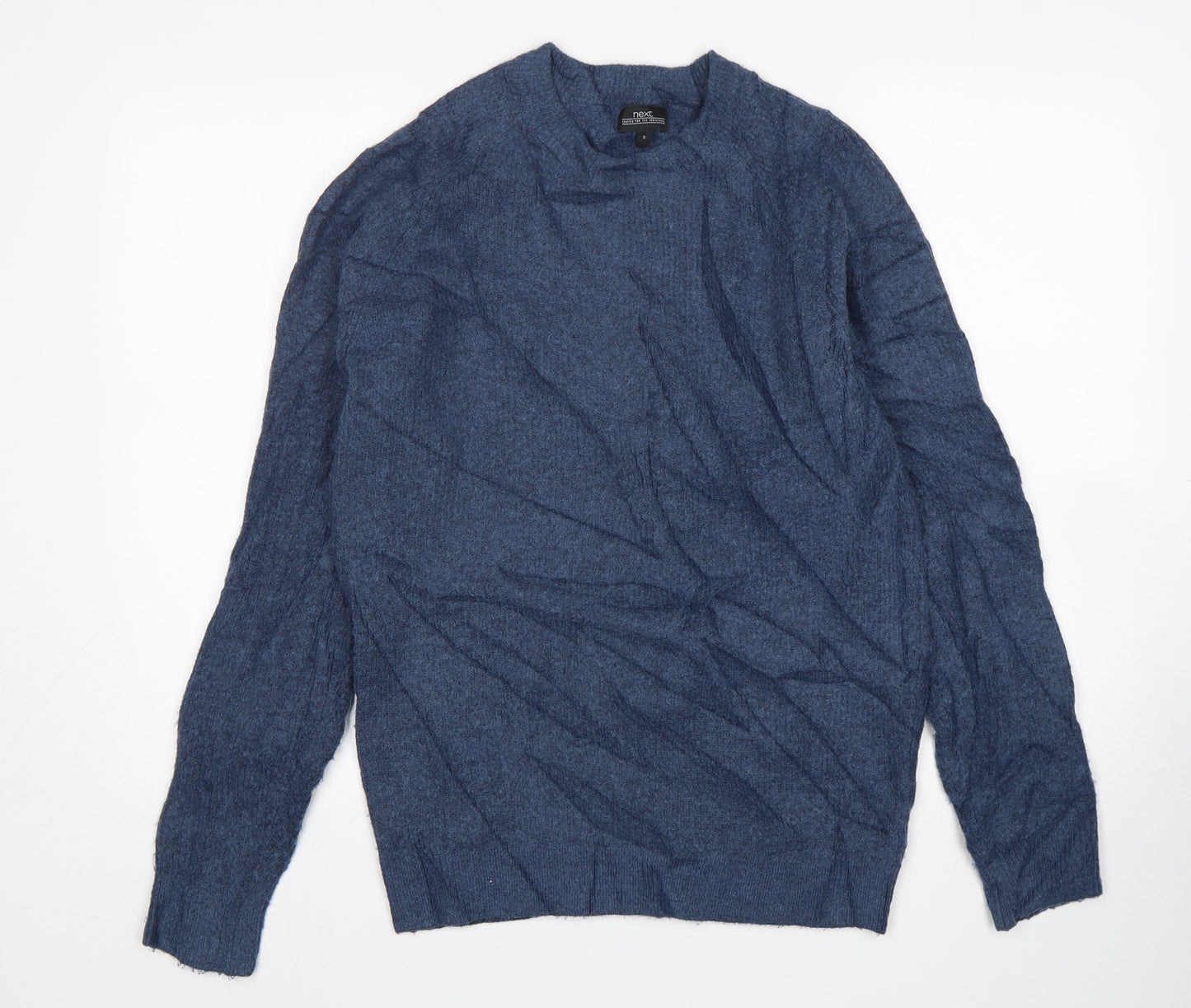 NEXT Mens Blue Round Neck  Acrylic Pullover Jumper Size S