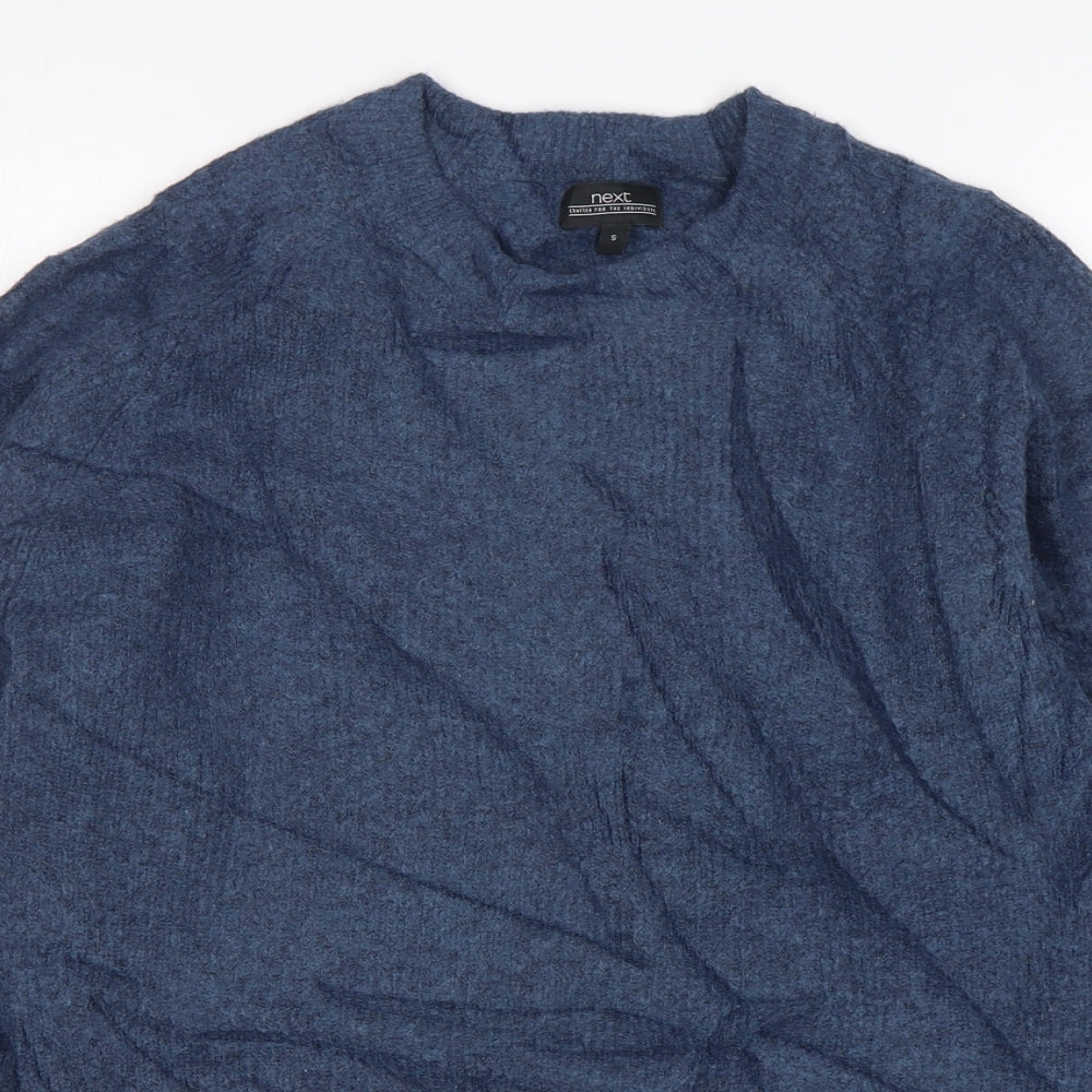 NEXT Mens Blue Round Neck  Acrylic Pullover Jumper Size S