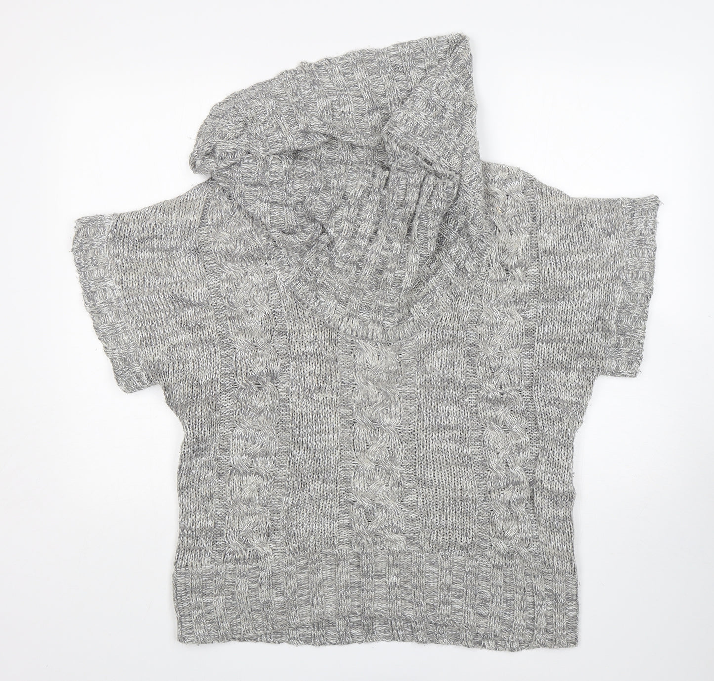 Marshmallow Womens Grey Roll Neck  Acrylic Pullover Jumper Size M