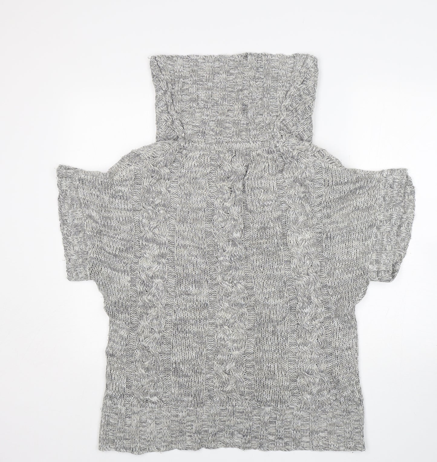 Marshmallow Womens Grey Roll Neck  Acrylic Pullover Jumper Size M