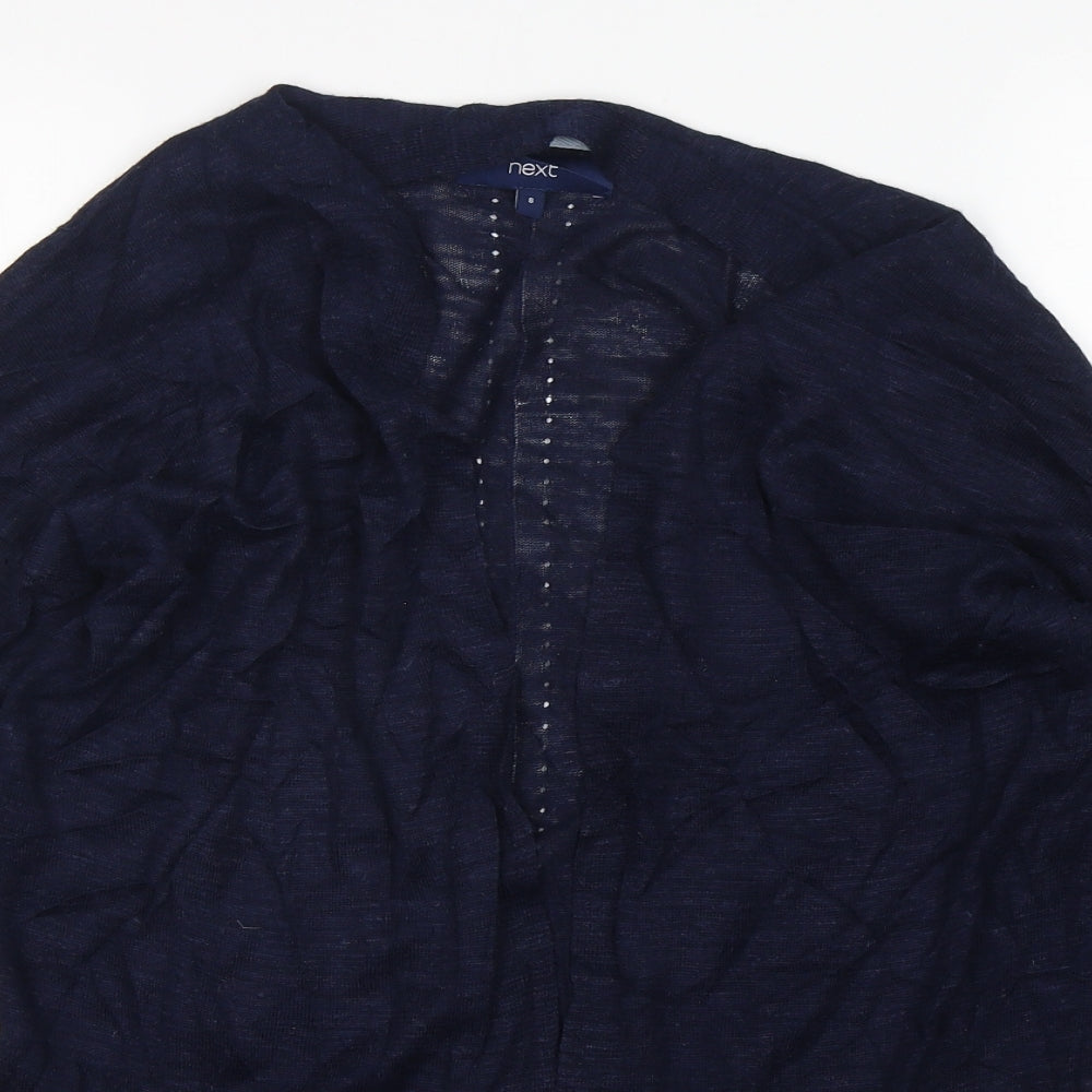 NEXT Womens Blue V-Neck  Acrylic Cardigan Jumper Size 8