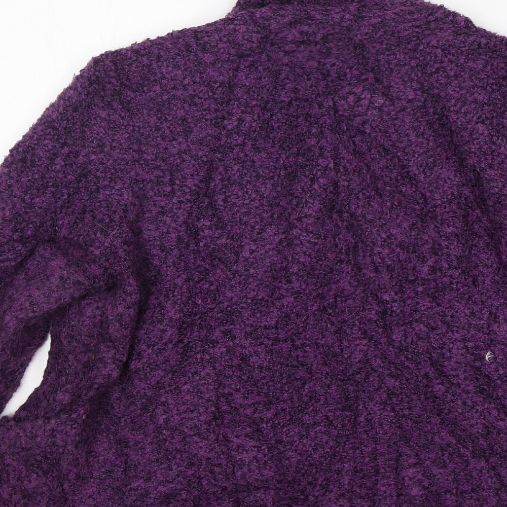 Honor Milburn Womens Purple V-Neck  Acrylic Cardigan Jumper Size M