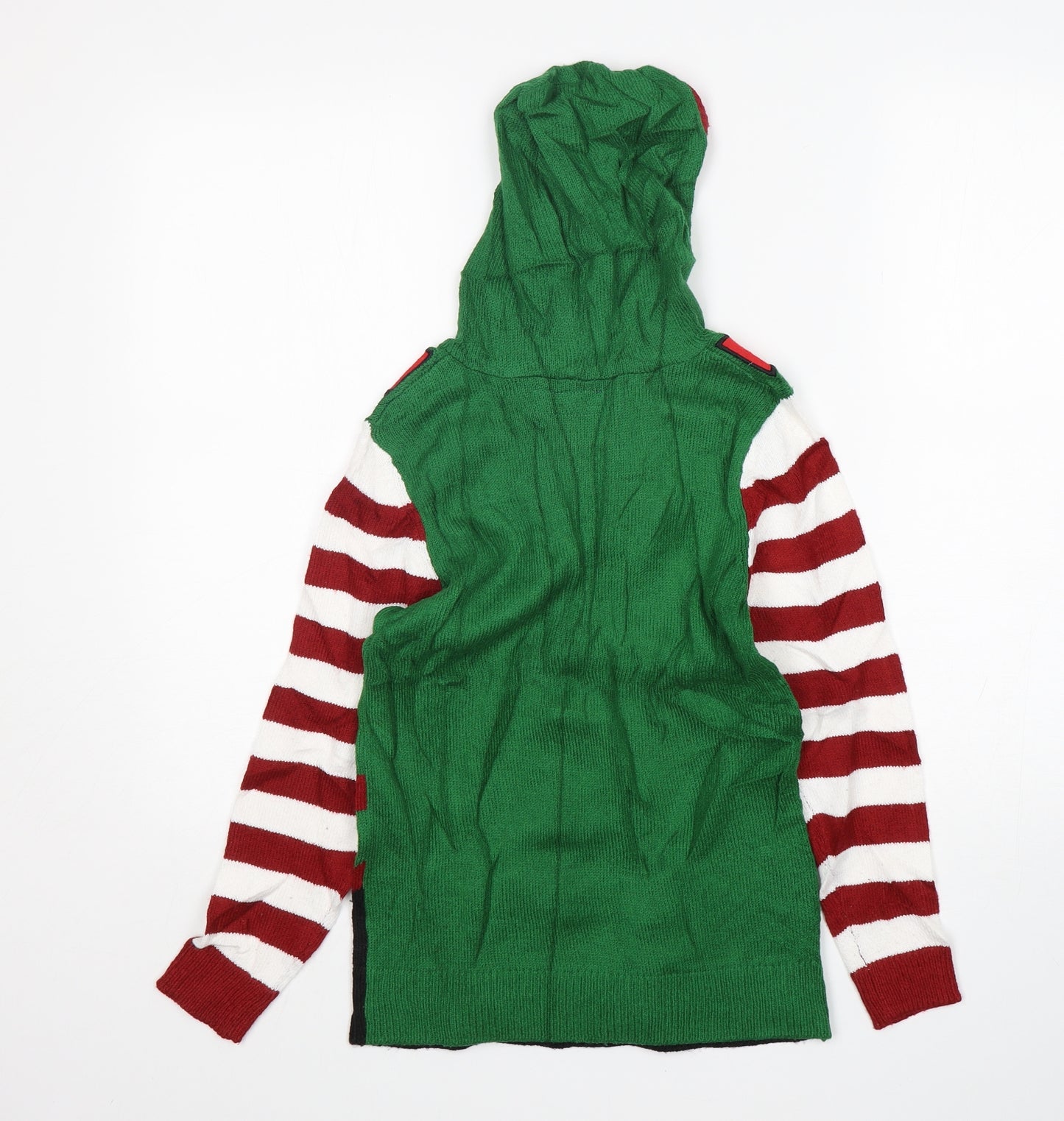 NEXT Boys Multicoloured Floral Acrylic Pullover Hoodie Size 10 Years   - Christmas Elf