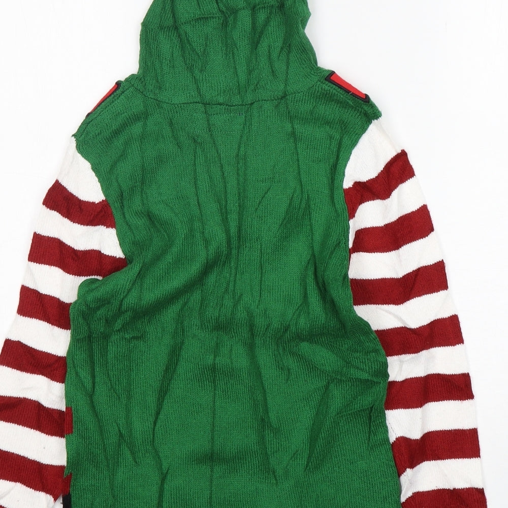 NEXT Boys Multicoloured Floral Acrylic Pullover Hoodie Size 10 Years   - Christmas Elf