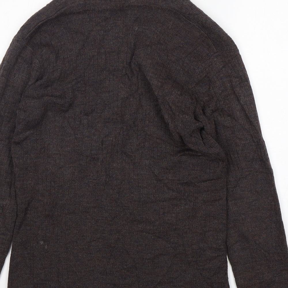 fennwright & mason  Womens Brown V-Neck  Wool Cardigan Jumper Size L