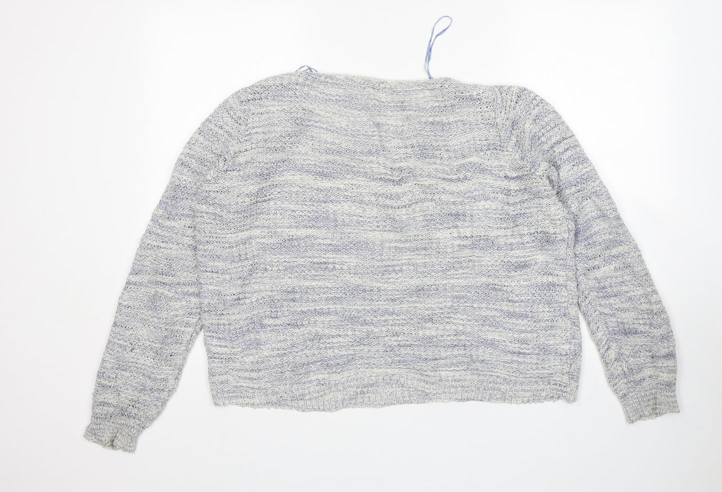 Papaya Womens Blue Round Neck  Acrylic Pullover Jumper Size L