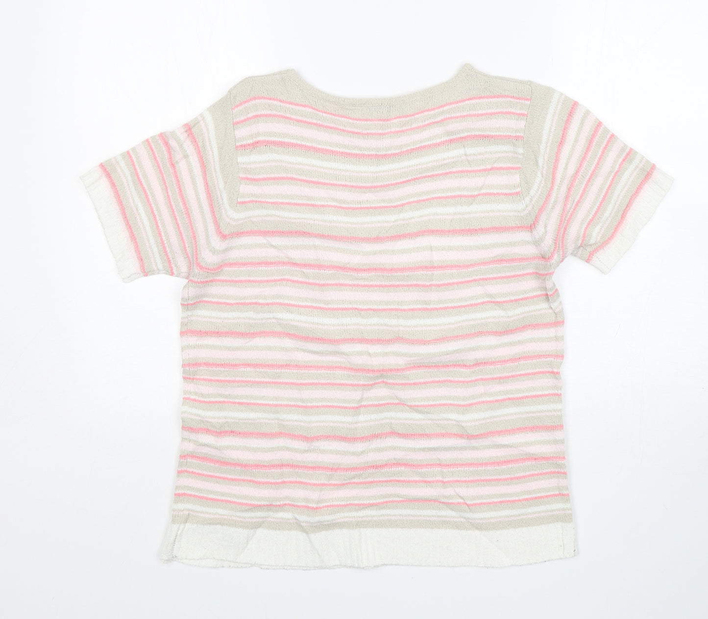 Berkertex Womens Multicoloured Round Neck Striped Acrylic Pullover Jumper Size 14