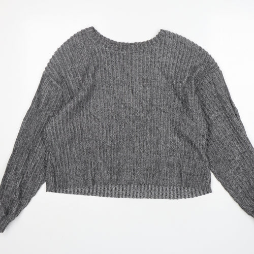Zara Womens Grey Round Neck   Pullover Jumper Size S