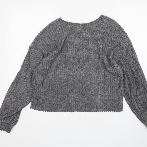 Zara Womens Grey Round Neck   Pullover Jumper Size S