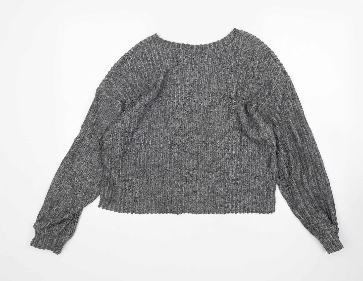 Zara Womens Grey Round Neck   Pullover Jumper Size S