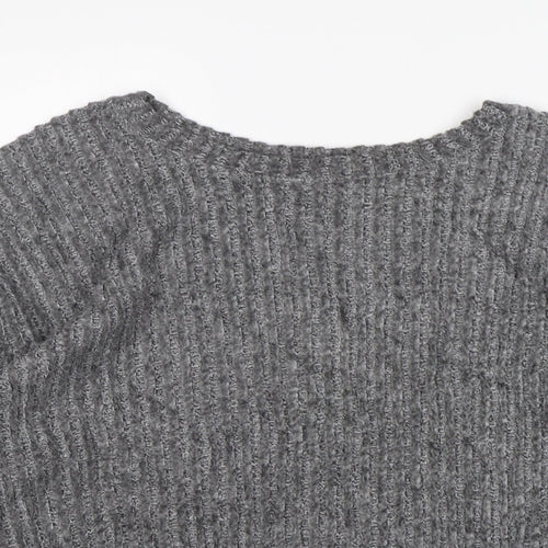 Zara Womens Grey Round Neck   Pullover Jumper Size S