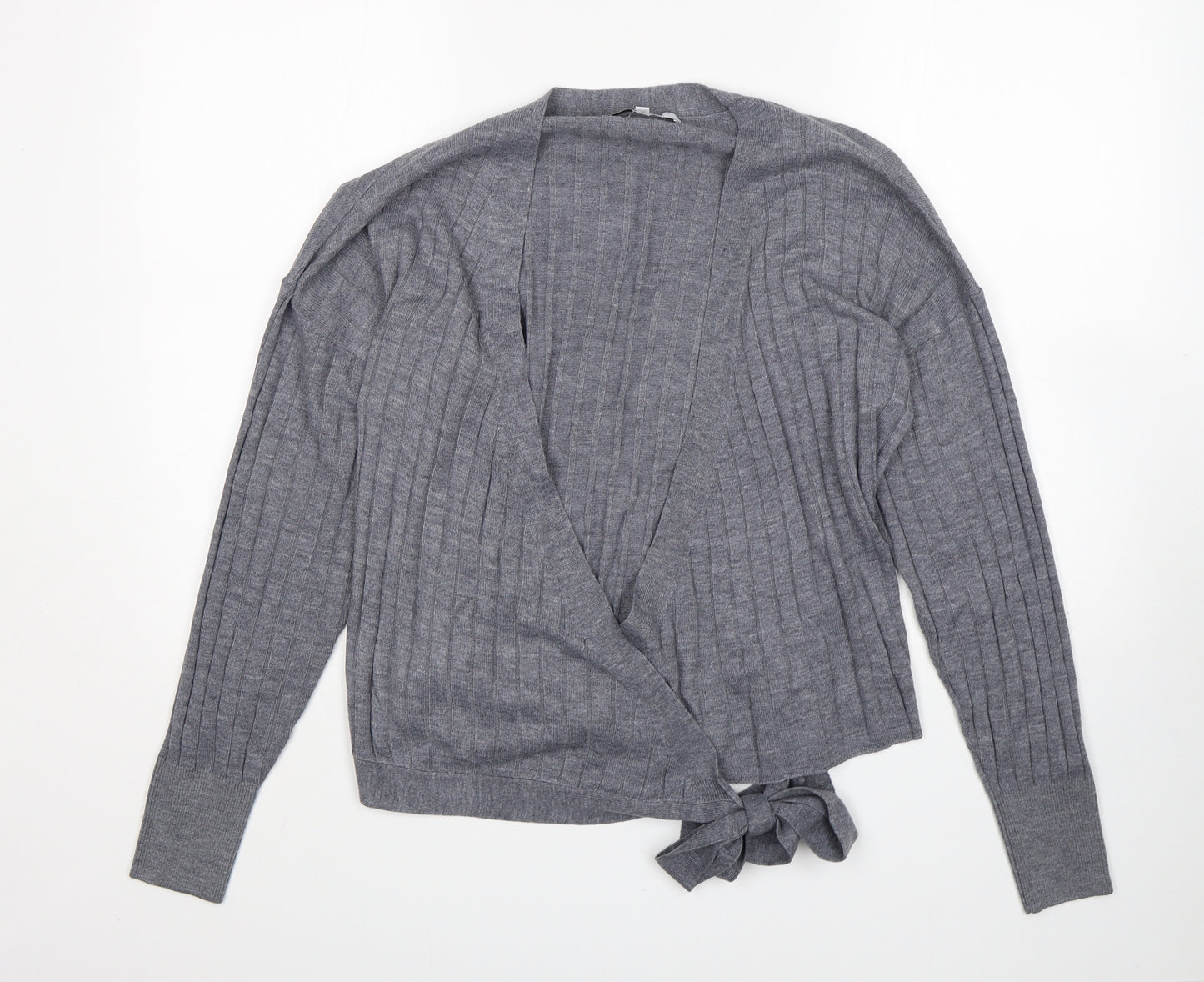 NEXT Womens Grey V-Neck  Acrylic Cardigan Jumper Size 10